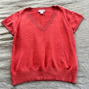 North Style Women’s Short Sleeve Sweater Size Large Cotton/Silk Blend Academia